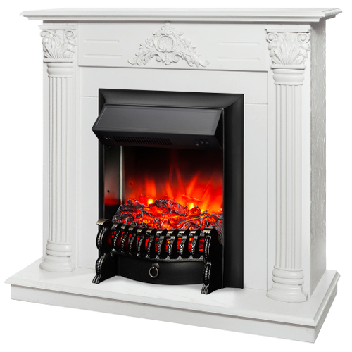 Каминокомплект Real Flame Stefania WT-F614 с очагом Fobos Lux Black (без пульта)