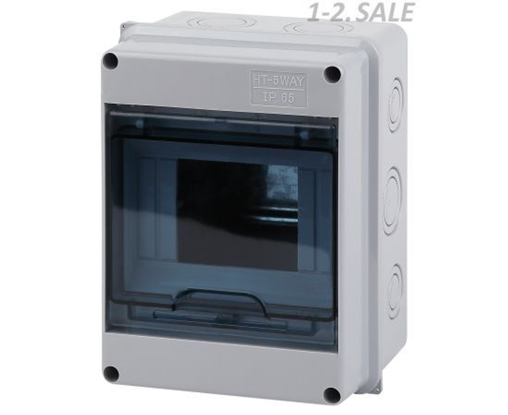 Щит распределительный навесной ЭРА КМПн-5 пластиковый на 5 модулей / Щиток с дверцей IP65, 159х120х90 мм, серый