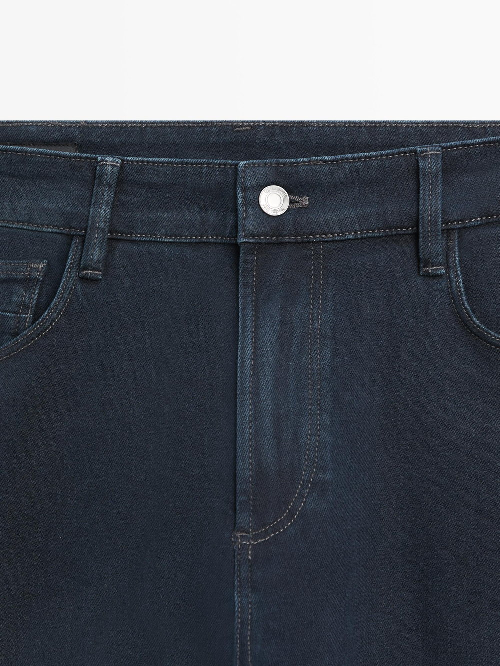 Massimo Dutti Легкие зауженные брюки с эффектом джинсовой ткани, синий