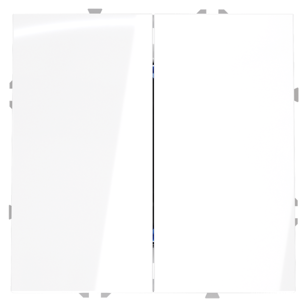 Перекрестный переключатель встраиваемый VOLTUM S70 двухклавишный 10А, (белый глянцевый)