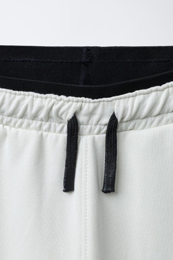 ZARA СПОРТИВНЫЕ БРЮКИ ИЗ ТКАНИ ИНТЕРЛОК, ЭКРЮ