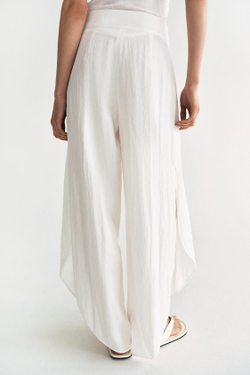 ZARA БРЮКИ С РАЗРЕЗАМИ — ZW COLLECTION, ЖЕЛТОВАТО-БЕЛЫЙ