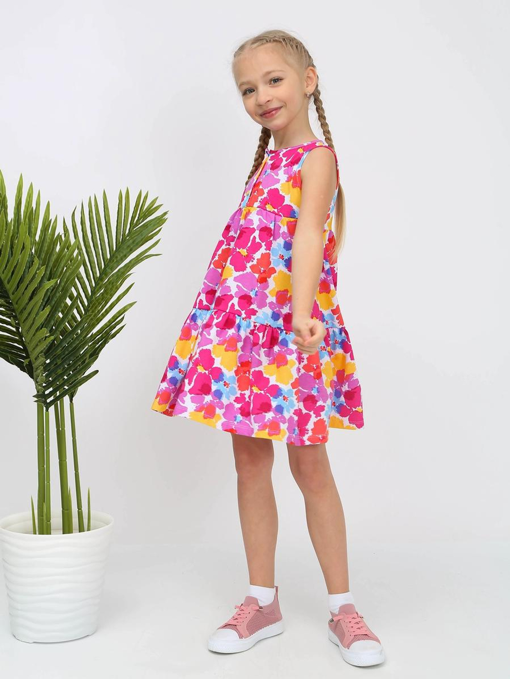 Платье кулирка "Флорида-7" белый, р.104 (Ивашка)