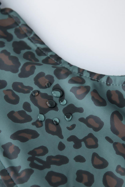 ZARA ПРОРЕЗИНЕННЫЙ КОМБИНЕЗОН С АНИМАЛИСТИЧЕСКИМ ПРИНТОМ WATER RESISTANT, НЕФТЯНОЙ