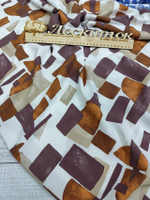 Штапель /  Коричнево-фиолетовый на белом