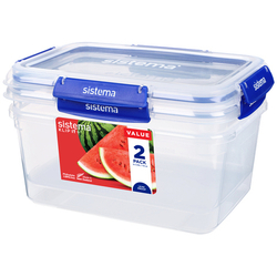 Набор контейнеров 2шт 3.35л Sistema Klip It+ синий