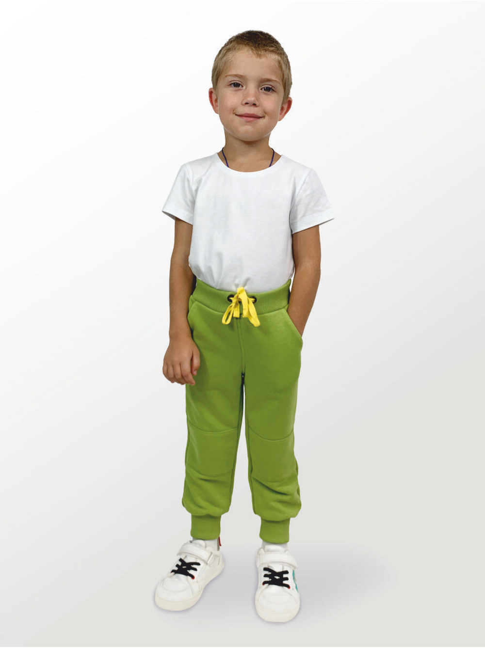 Брюки для детей, модель №2 (джоггеры), рост 104 см, зеленые