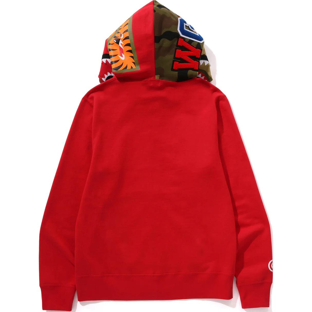 A Bathing Ape Bathing Ape Shark Pattern Hooded Zip Up Свитшот красный