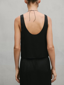 Massimo Dutti Драпированный топ с пуговицами - Studio, черный