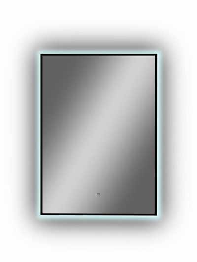 Зеркало "Amer Led" с фоновой подсветкой, бесконтактным сенсором, черной окантовкой 500х700