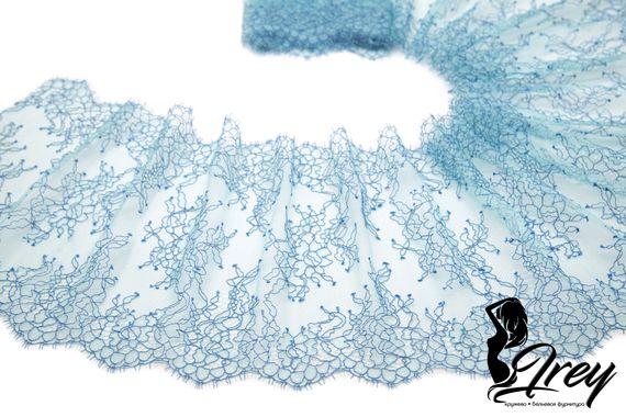01-11 Изысканное кружево шантильи 23 см, голубой/бирюза