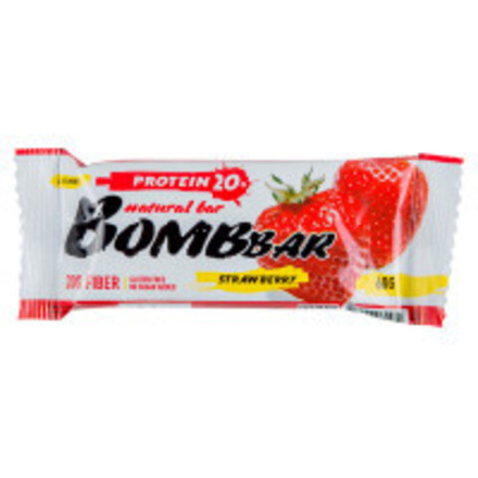 Батончик Бомббар Протеин 20% Клубника без глютена 60гр
