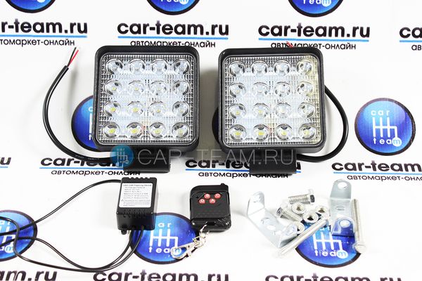 Светодиодные LED балки (вспышки ФСО) 16 диодов, 48W (2шт.) + Строб контроллер с д/у