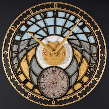 Часы настенные большие Башня Волшебника Черное золото