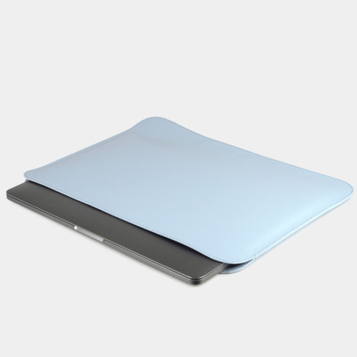 Чехол для MacBook 13-14-15' и документов из кожи козы, голубого цвета