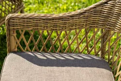 "Дольче" обеденная группа из искусственного ротанга, цвет соломенный