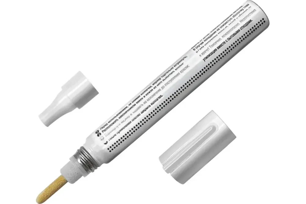 Маркер LEKON Standart с нитроэмалью, 4мм, белый, 011904