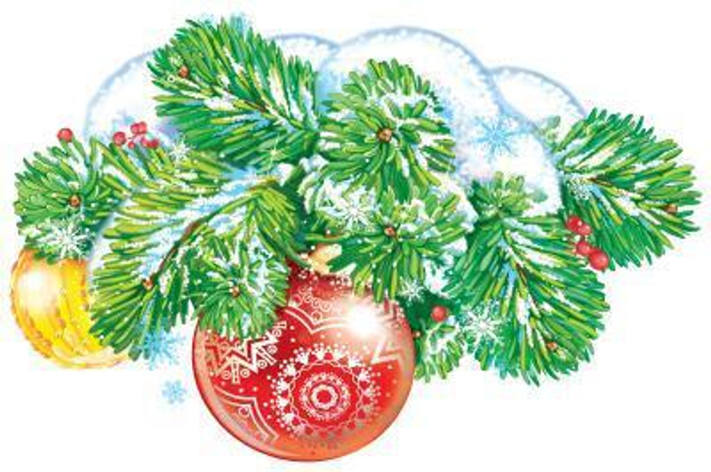 Плакат вырубной А4 двухсторонний "Ветка еловая с шишками" (Сфера)