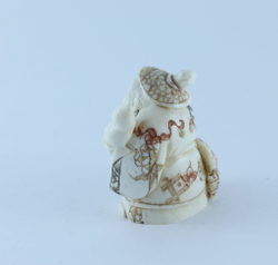 Эксклюзивная нэцкэ Монах с тыквой горлянкой и корзиной кукурузы