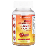 Vitamatic, витамин D3, со вкусом натурального апельсина, 250 мкг (10 000 МЕ), 120 жевательных таблеток