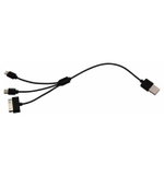 USB cable (3 в 1) iPhone 5/mico/iPhone 4 (usmas) black