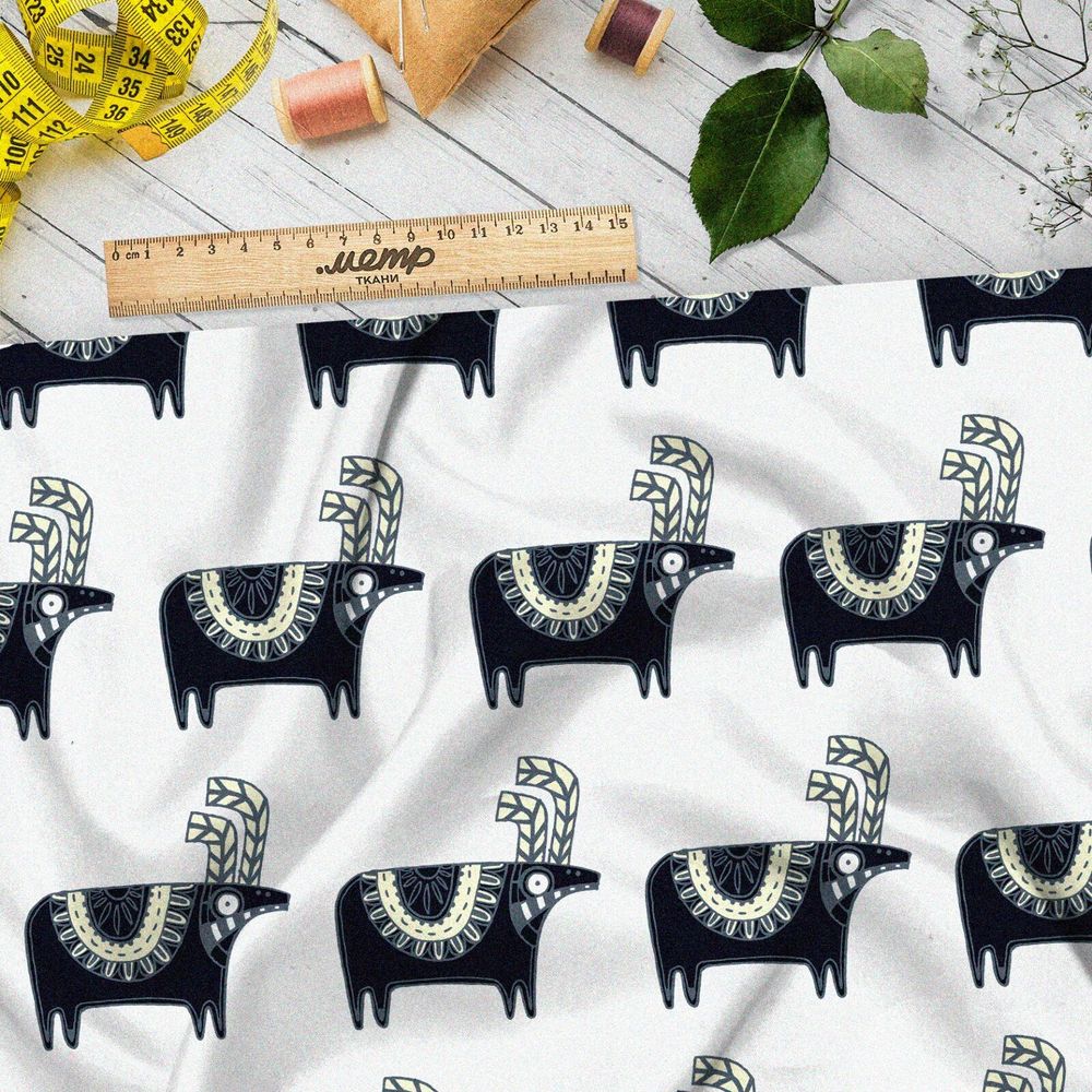 Ткань шелк Армани сказочные буйволы