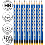 Карандаш DELI "U-Touch", НВ, шестигранный корпус, дерево, с ластиком, синий