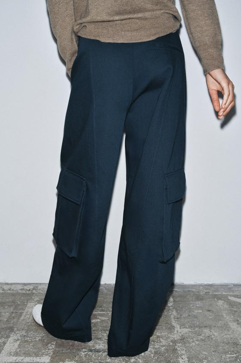 ZARA БРЮКИ КАРГО — ZW COLLECTION, МОРСКОЙ СИНИЙ