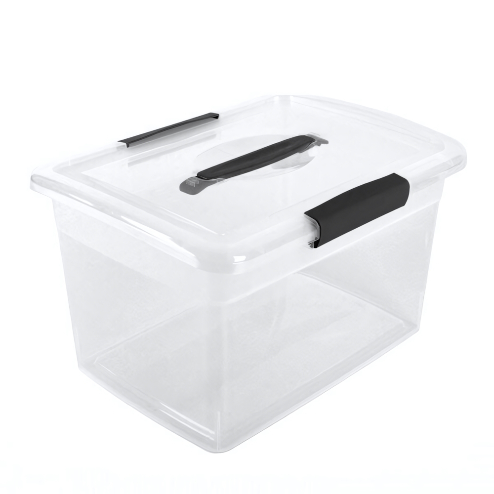 Ящик для хранения Keeplex Vision с защелками и ручкой 14л 37х27,4х22,2см прозрачный кристалл