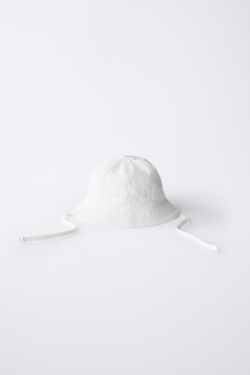 ZARA ПАНАМА С НАШИВКОЙ, БЕЛЫЙ