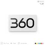 Номер на дверь 360, табличка на дверь для офиса, квартиры, кабинета, аудитории, склада, белая 120х70 мм, Айдентика Технолоджи