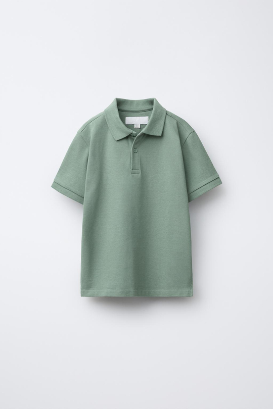 ZARA БАЗОВОЕ ОДНОТОННОЕ ПОЛО, ХАКИ