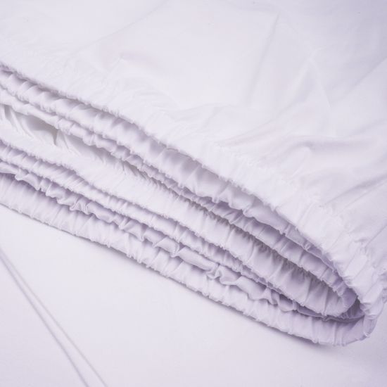 Простыня на резинке White, 200x200х30, страйп полисатин DOMTEKC