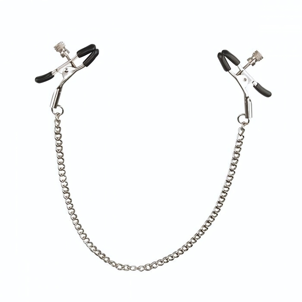 Регулируемые клипсы для сосков с цепочкой (Цвет: серебристый)