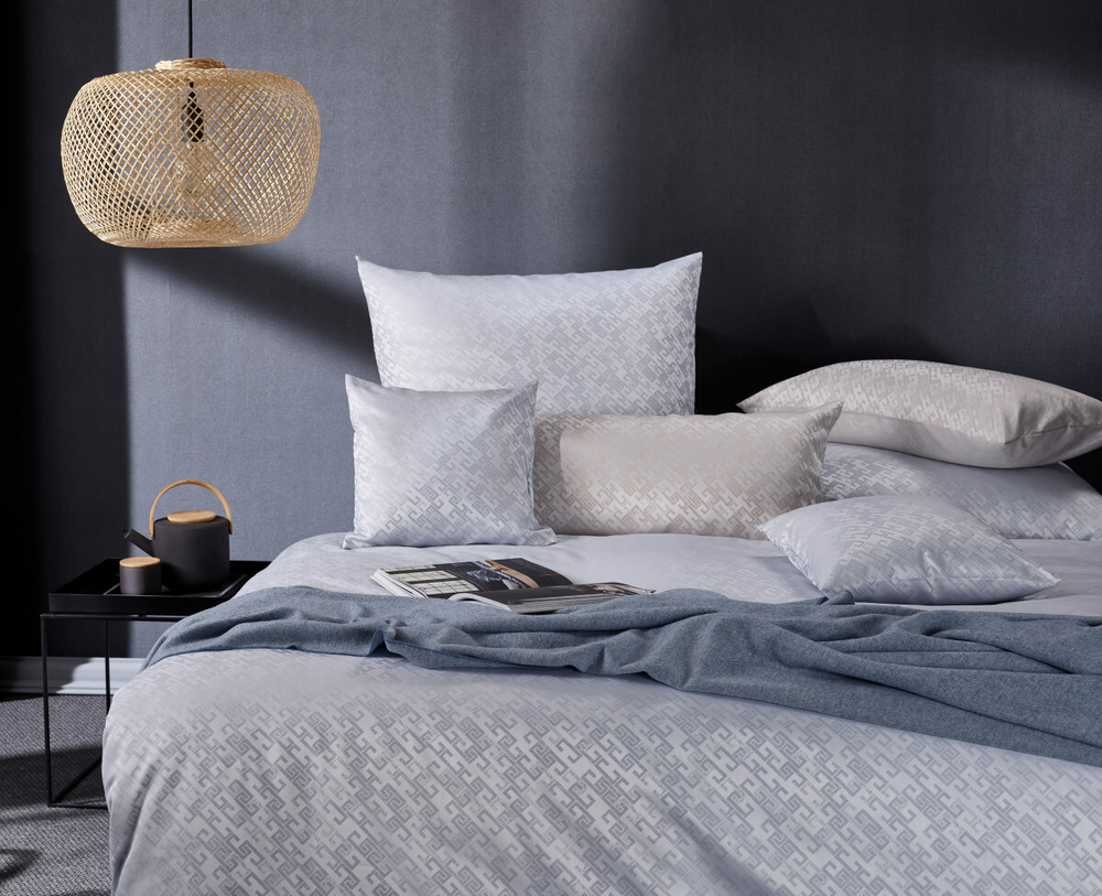 Постельное белье 2 спальное евро Curt Bauer Connection 9020 silverblue серо-голубое