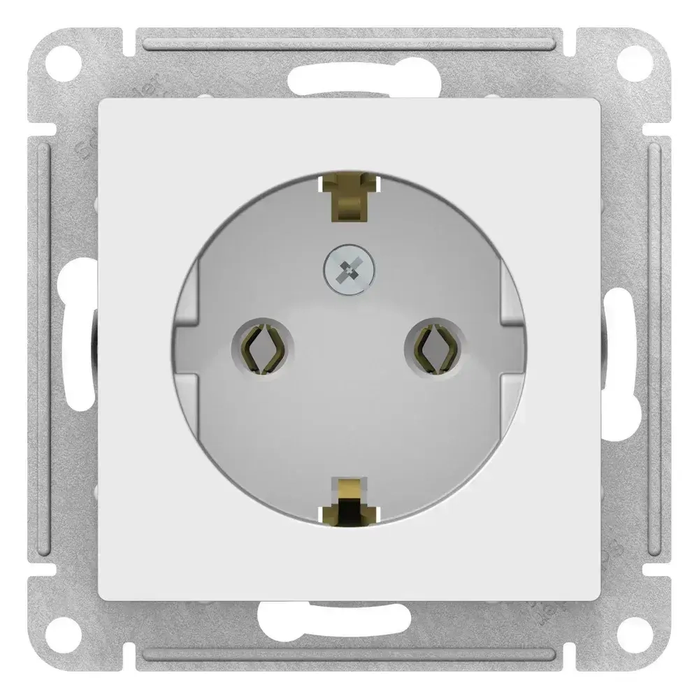 Розетка ATLASDESIGN с заземлением, 16А, механизм, белый