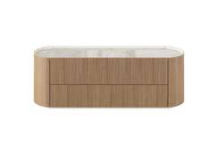 Тумба Lagom под ТВ 2 ящика ширина 140 см (натуральный дуб, камень LC)