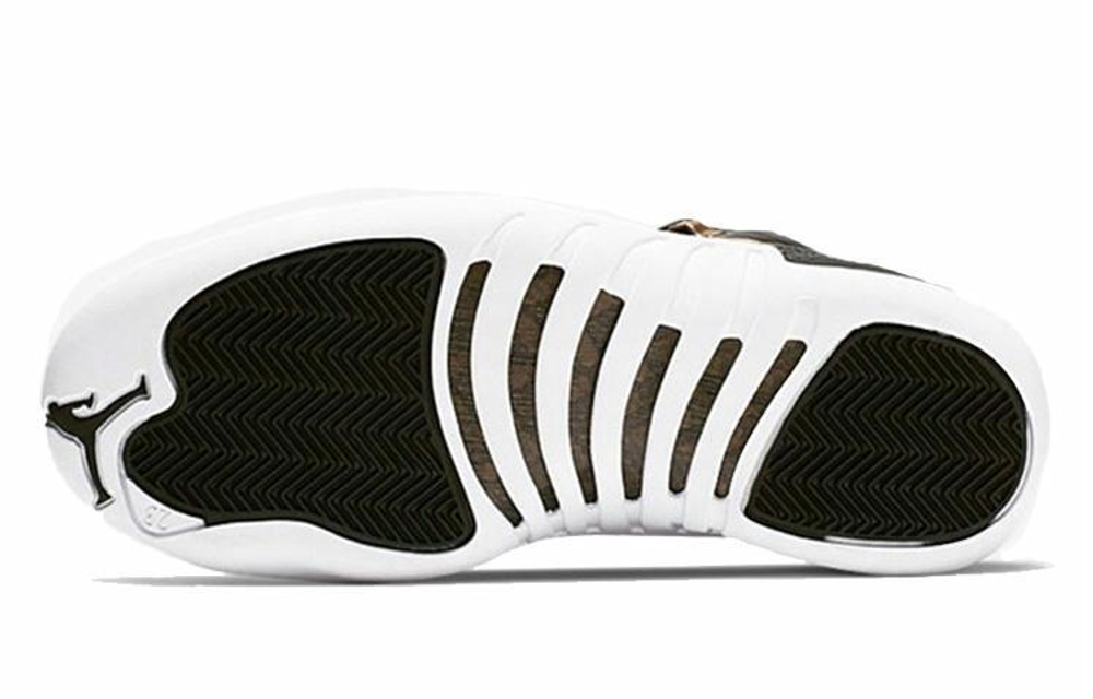 Кроссовки Jordan Air Jordan 12 Retro Black Metallic Gold White (Женская размерная сетка)