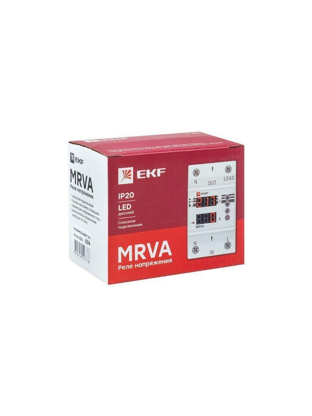Реле напряжения и тока с дисплеем MRVA 63А PROxima EKF MRVA-63A