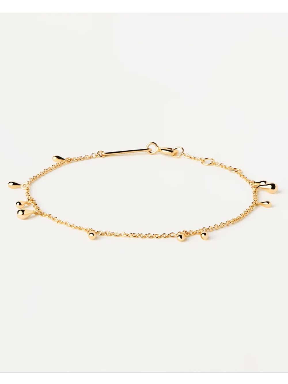 Браслет Teardrop cеребро 925 пробы покрытое золотом