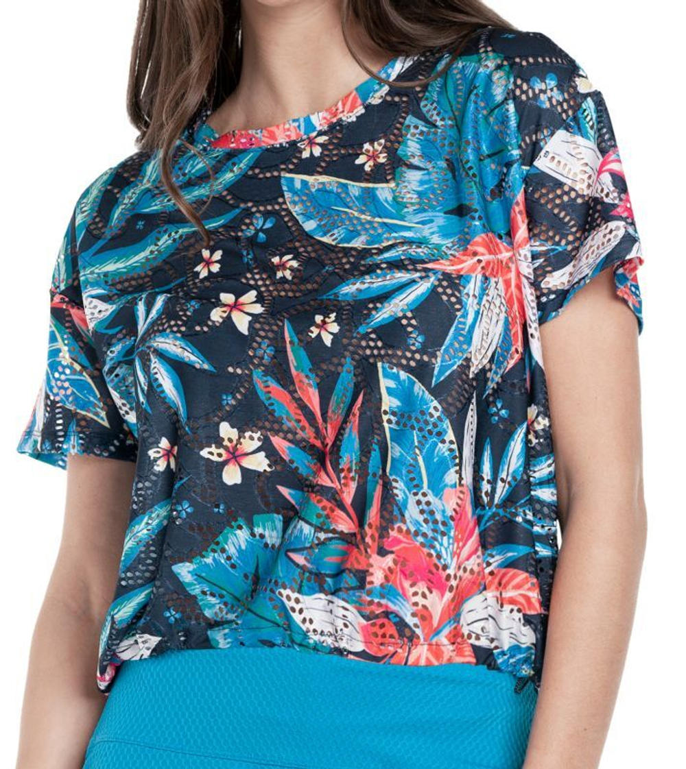 Женская теннисная футболка Lucky in Love Keepin It Rio Bon Voyage Bungee - разноцветный