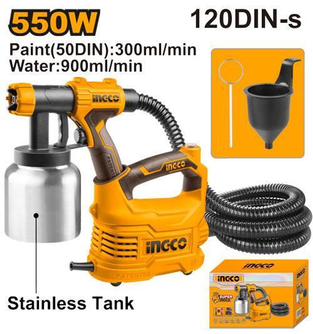 Краскопульт электрический 500Вт INGCO SPG5008-2 INDUSTRIAL