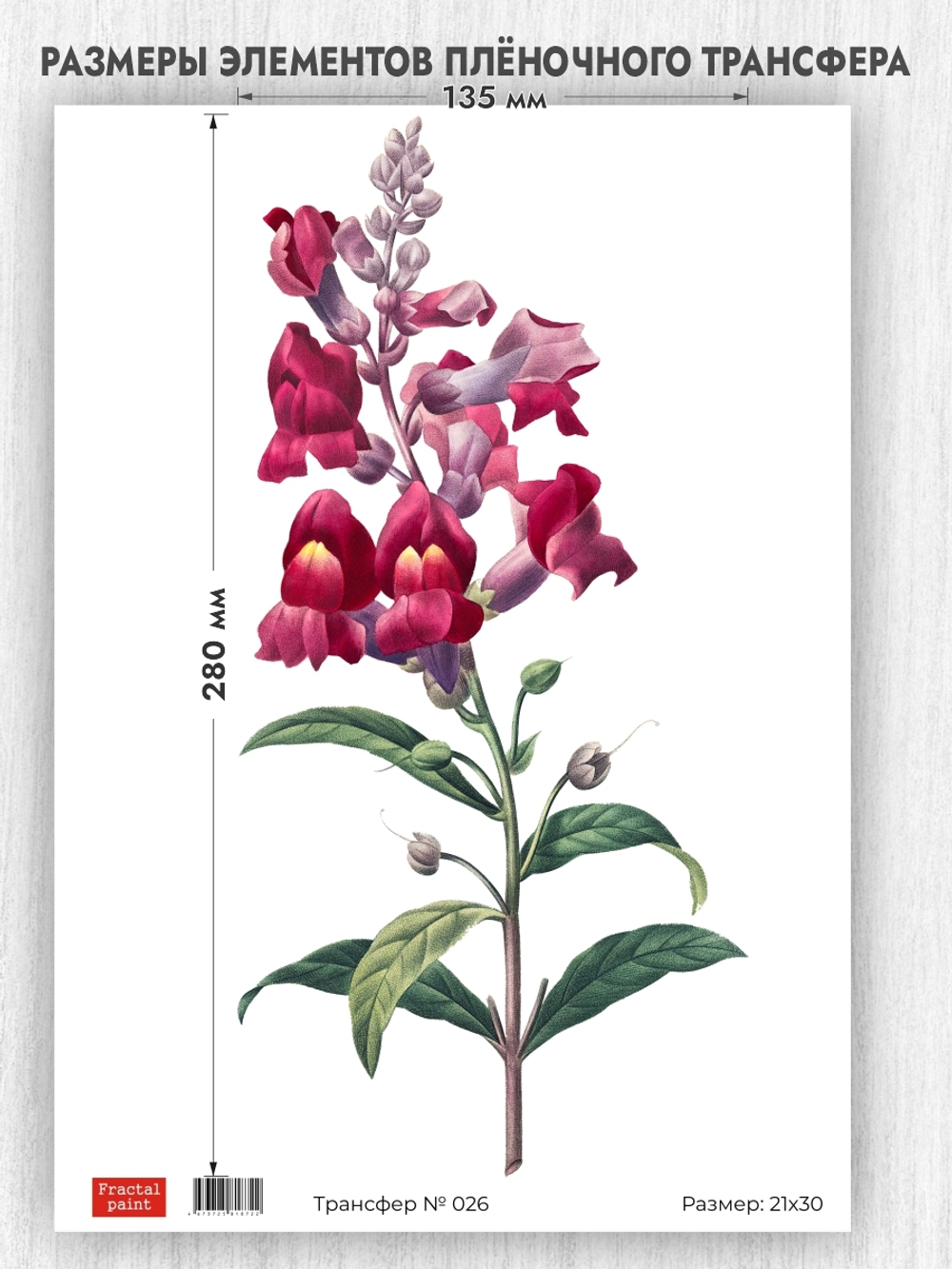 Трансфер для декупажа переводной рисунок для поверхностей 026