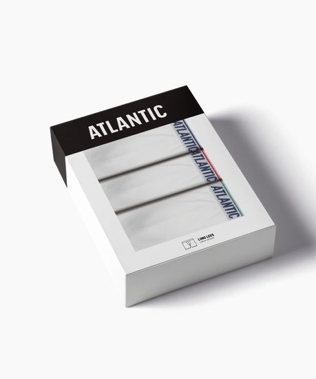 Трусы мужские боксеры удлиненные (3шт) Atlantic 3MH-237, хлопок, белый