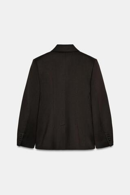 ZARA ДВУБОРТНЫЙ БЛЕЙЗЕР — ZW COLLECTION, ТЕМНО-КОРИЧНЕВЫЙ