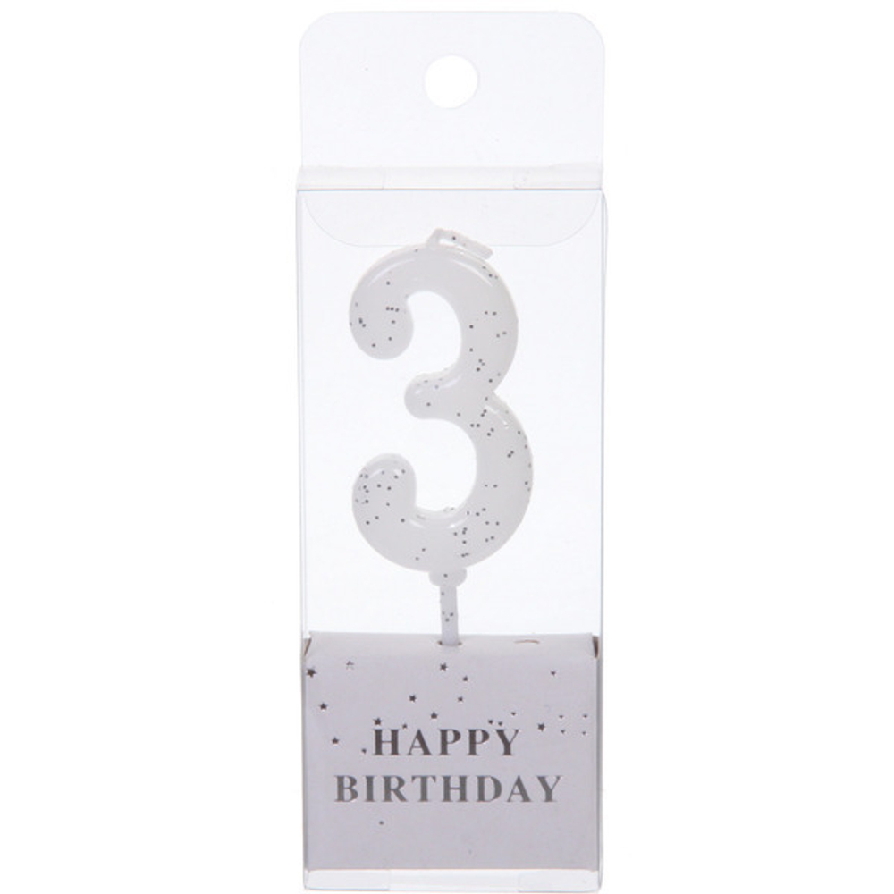 Свеча для торта Цифра Фактура «3» 4,6 см