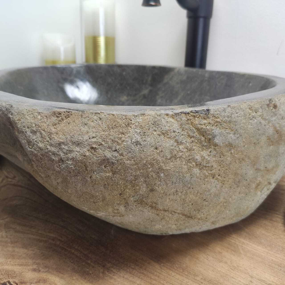 Каменная раковина из речного камня RS-6666 (48*40*15)