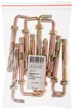 Анкерный болт с Г-обр. крюком 10 х 100 10 шт. Фасовка