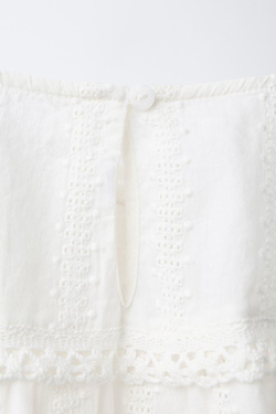 ZARA РУБАШКА В РОМАНТИЧЕСКОМ СТИЛЕ С ВЫШИВКОЙ», ЭКРЮ