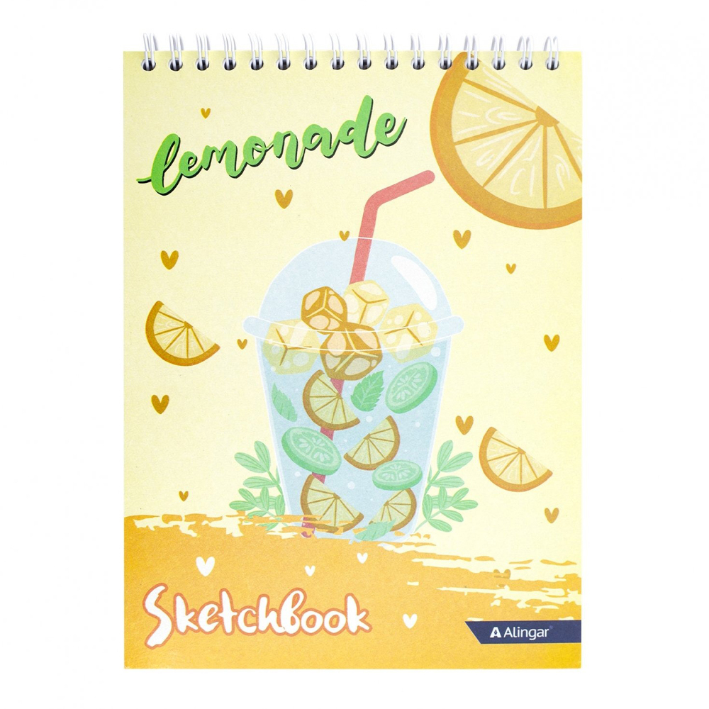 Скетчбук Alingar, формат А5, 60 листов, офсет, серия "Lemonade"